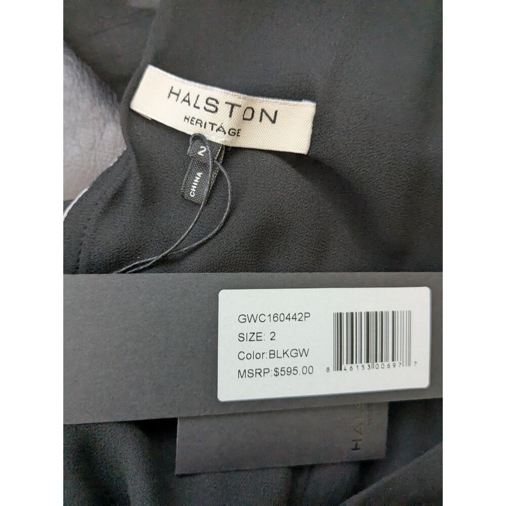 NWT Halston Heritage Sz 2 Asymmetrical Overlay Winged $595 Formal Maxi Dress - Picture 10 of 14